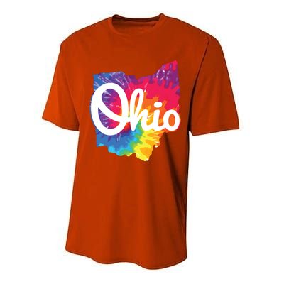 I Love My Ohio Home Script Tie Dye Ohio Performance Sprint T-Shirt