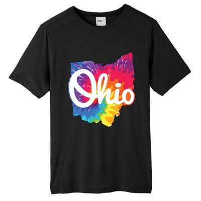 I Love My Ohio Home Script Tie Dye Ohio Tall Fusion ChromaSoft Performance T-Shirt