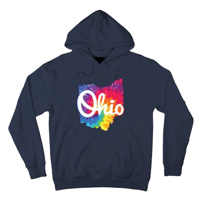 I Love My Ohio Home Script Tie Dye Ohio Hoodie