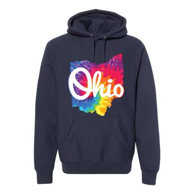 I Love My Ohio Home Script Tie Dye Ohio Premium Hoodie