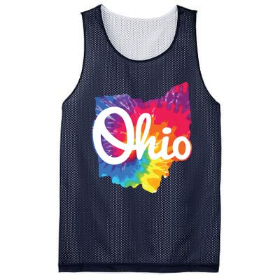 I Love My Ohio Home Script Tie Dye Ohio Mesh Reversible Basketball Jersey Tank