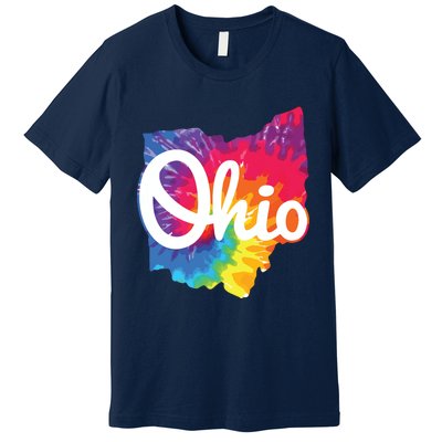 I Love My Ohio Home Script Tie Dye Ohio Premium T-Shirt