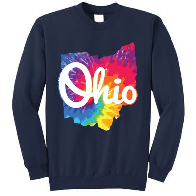 I Love My Ohio Home Script Tie Dye Ohio Tall Sweatshirt