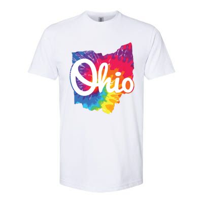 I Love My Ohio Home Script Tie Dye Ohio Softstyle CVC T-Shirt