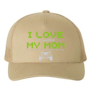 I Love My Mom Funny Gamer Gifts Video Games Gaming Yupoong Adult 5-Panel Trucker Hat