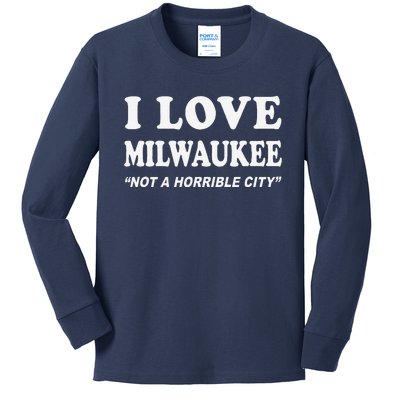 I Love Milwaukee Wisconsin Kids Long Sleeve Shirt