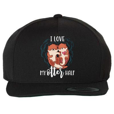 I Love My Otter Half Pun Couple Valentine's Day Wool Snapback Cap