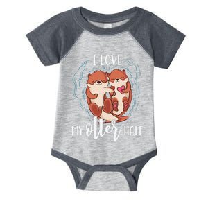 I Love My Otter Half Pun Couple Valentine's Day Infant Baby Jersey Bodysuit