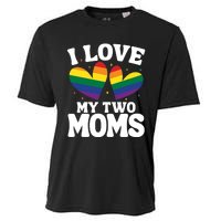 I Love My Two Moms Lesbian Lgbtq Cooling Performance Crew T-Shirt