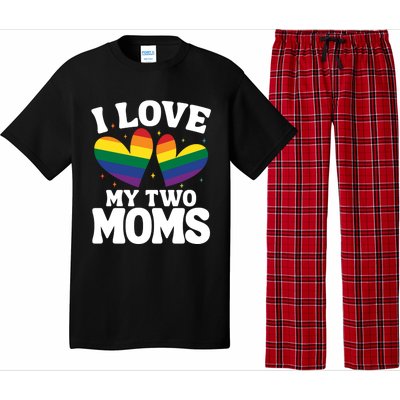 I Love My Two Moms Lesbian Lgbtq Pajama Set