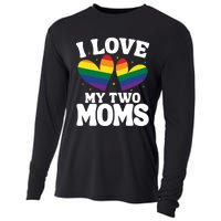 I Love My Two Moms Lesbian Lgbtq Cooling Performance Long Sleeve Crew