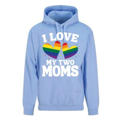 I Love My Two Moms Lesbian Lgbtq Unisex Surf Hoodie