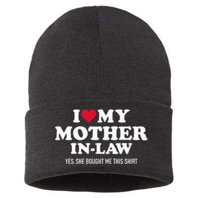 I Love My Mother In Law For Son In Law Sustainable Knit Beanie