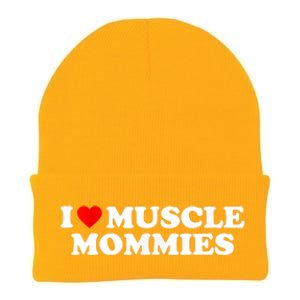 I Love Muscle Mommies, I Heart Muscle Mommies, Muscle Mommy Knit Cap Winter Beanie