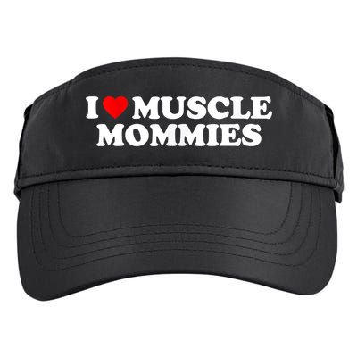 I Love Muscle Mommies, I Heart Muscle Mommies, Muscle Mommy Adult Drive Performance Visor