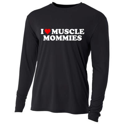 I Love Muscle Mommies, I Heart Muscle Mommies, Muscle Mommy Cooling Performance Long Sleeve Crew