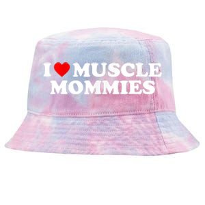 I Love Muscle Mommies, I Heart Muscle Mommies, Muscle Mommy Tie-Dyed Bucket Hat