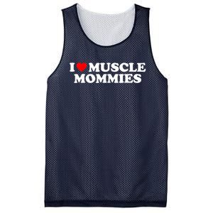 I Love Muscle Mommies, I Heart Muscle Mommies, Muscle Mommy Mesh Reversible Basketball Jersey Tank