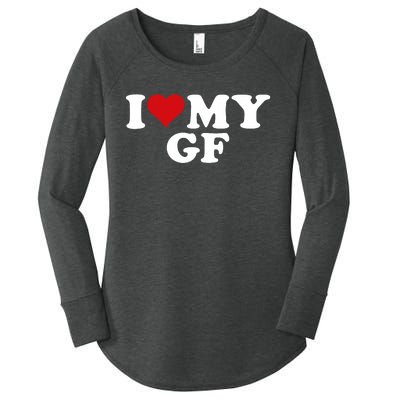 I Love My Hot Girlfriend I Heart My Hot Girlfriend Gf Women's Perfect Tri Tunic Long Sleeve Shirt