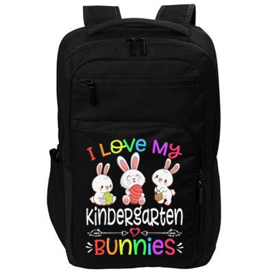 I Love My Kindergarten Bunnies Teacher Easter Day Bunny Egg Impact Tech Backpack