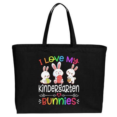 I Love My Kindergarten Bunnies Teacher Easter Day Bunny Egg Cotton Canvas Jumbo Tote