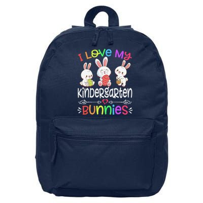 I Love My Kindergarten Bunnies Teacher Easter Day Bunny Egg 16 in Basic Backpack