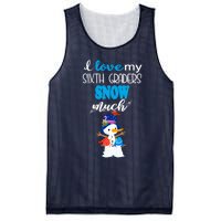 I Love My Sixth Graders Snow Much Christmas Mesh Reversible Basketball Jersey Tank