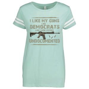 I Like My Guns Like Democrats Like Their Votes Undocumented Enza Ladies Jersey Football T-Shirt