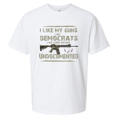 I Like My Guns Like Democrats Like Their Votes Undocumented Sueded Cloud Jersey T-Shirt