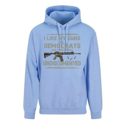 I Like My Guns Like Democrats Like Their Votes Undocumented Unisex Surf Hoodie