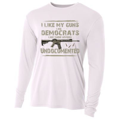 I Like My Guns Like Democrats Like Their Votes Undocumented Cooling Performance Long Sleeve Crew