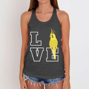 I Love My Cockatiel Parrot Pet Bird Lovers Women's Knotted Racerback Tank