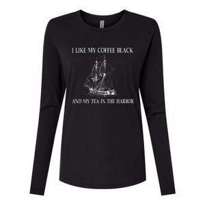 I Like My Coffee Black And Tea In The Harbor Womens Cotton Relaxed Long Sleeve T-Shirt