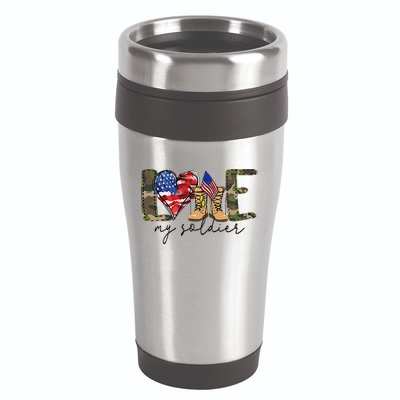 I Love My Soldier Military Military Army Wife 16oz Travel Tumbler