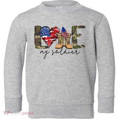 I Love My Soldier Military Military Army Wife Toddler Sweatshirt