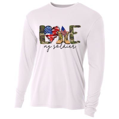 I Love My Soldier Military Military Army Wife Cooling Performance Long Sleeve Crew
