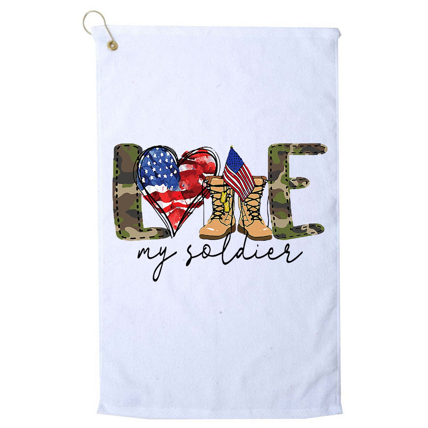 I Love My Soldier Military Military Army Wife Golf Towel