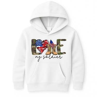 I Love My Soldier Military Military Army Wife Kids Hoodie