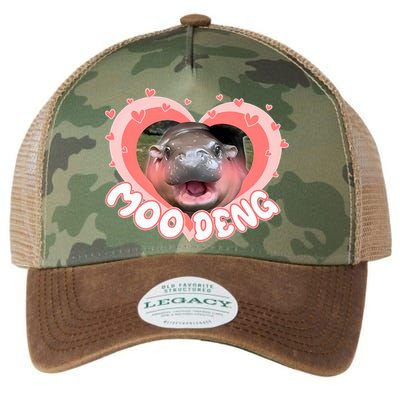 I Love Moo Deng Baby Hippo Moo Deng I Heart Moo Deng Legacy Tie Dye Trucker Hat
