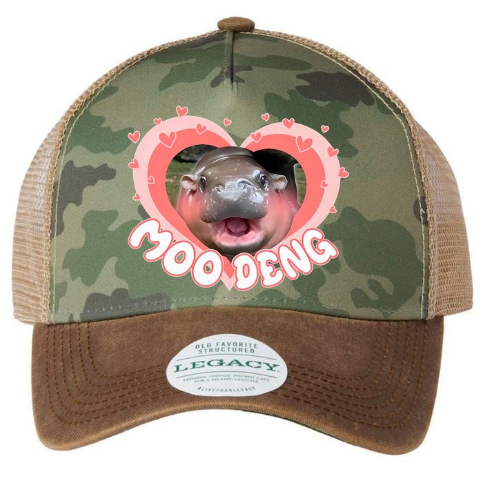 I Love Moo Deng Baby Hippo Moo Deng I Heart Moo Deng Legacy Tie Dye Trucker Hat