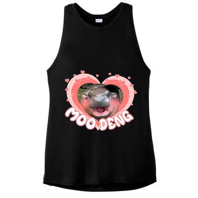 I Love Moo Deng Baby Hippo Moo Deng I Heart Moo Deng Ladies PosiCharge Tri-Blend Wicking Tank