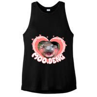 I Love Moo Deng Baby Hippo Moo Deng I Heart Moo Deng Ladies PosiCharge Tri-Blend Wicking Tank