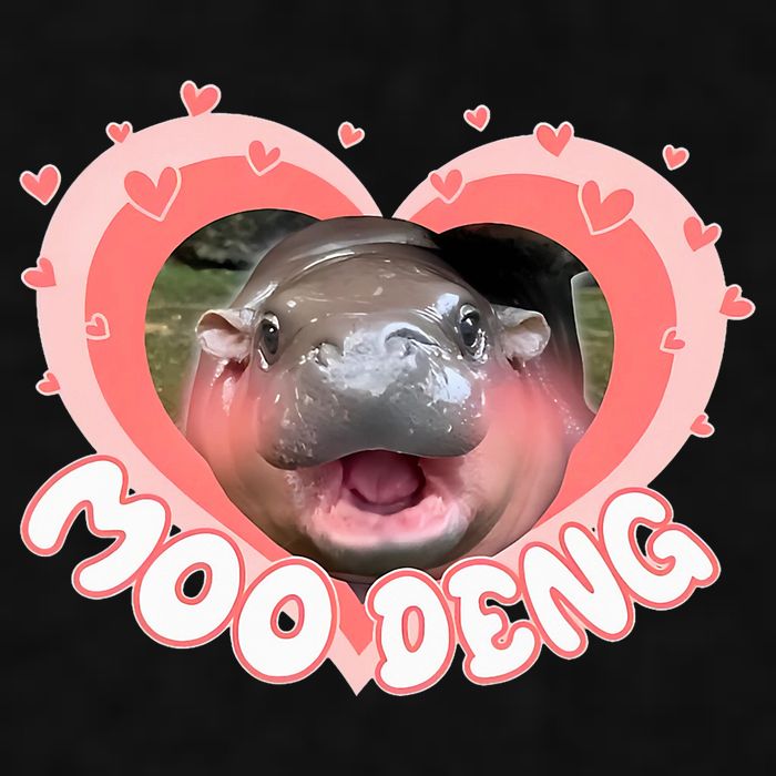 I Love Moo Deng Baby Hippo Moo Deng I Heart Moo Deng Ladies PosiCharge Tri-Blend Wicking Tank