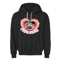 I Love Moo Deng Baby Hippo Moo Deng I Heart Moo Deng Garment-Dyed Fleece Hoodie