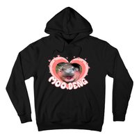 I Love Moo Deng Baby Hippo Moo Deng I Heart Moo Deng Hoodie