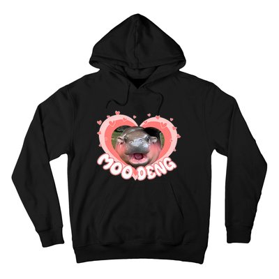 I Love Moo Deng Baby Hippo Moo Deng I Heart Moo Deng Hoodie