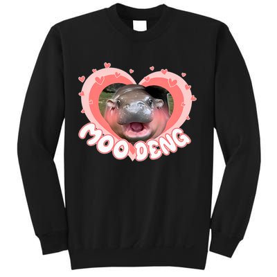 I Love Moo Deng Baby Hippo Moo Deng I Heart Moo Deng Sweatshirt