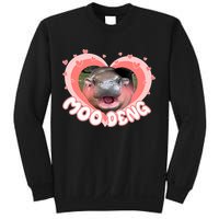 I Love Moo Deng Baby Hippo Moo Deng I Heart Moo Deng Sweatshirt