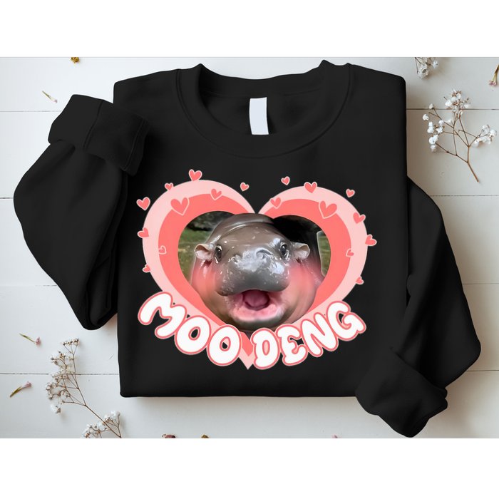 I Love Moo Deng Baby Hippo Moo Deng I Heart Moo Deng Sweatshirt