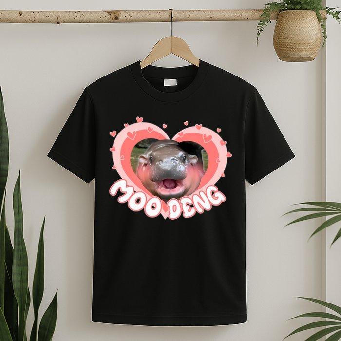I Love Moo Deng Baby Hippo Moo Deng I Heart Moo Deng T-Shirt